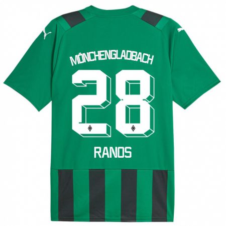 Kandiny Kinder Grant-Leon Ranos #28 Schwarz Grün Auswärtstrikot Trikot 2023/24 T-Shirt