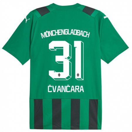 Kandiny Kinder Tomas Cvancara #31 Schwarz Grün Auswärtstrikot Trikot 2023/24 T-Shirt