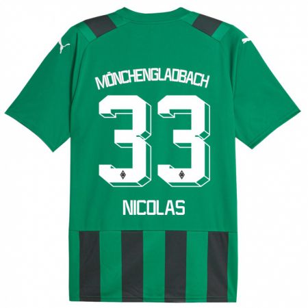 Kandiny Kinder Moritz Nicolas #33 Schwarz Grün Auswärtstrikot Trikot 2023/24 T-Shirt
