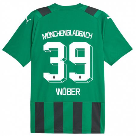Kandiny Kinder Maximilian Wöber #39 Schwarz Grün Auswärtstrikot Trikot 2023/24 T-Shirt