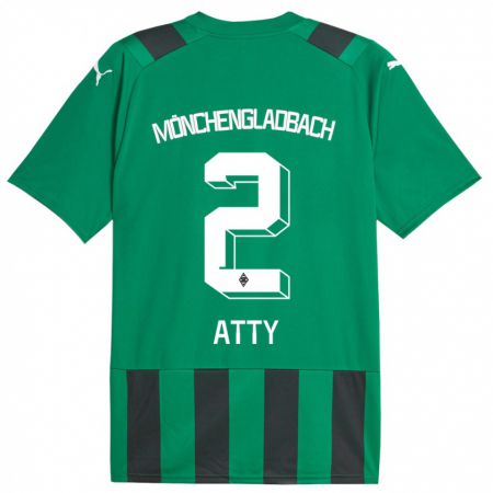 Kandiny Kinder Yassir Atty #2 Schwarz Grün Auswärtstrikot Trikot 2023/24 T-Shirt