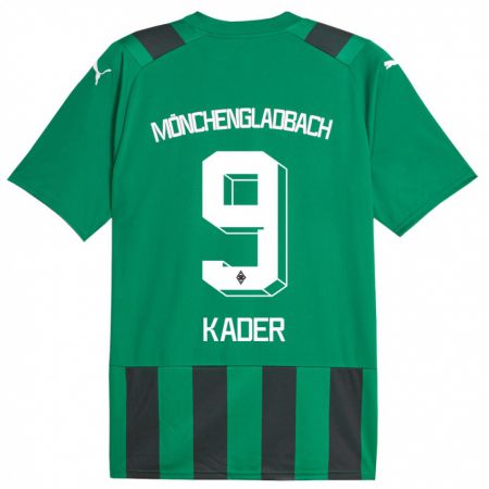 Kandiny Kinder Cagatay Kader #9 Schwarz Grün Auswärtstrikot Trikot 2023/24 T-Shirt