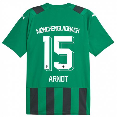 Kandiny Kinder Leo Arndt #15 Schwarz Grün Auswärtstrikot Trikot 2023/24 T-Shirt
