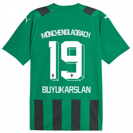 Kandiny Kinder Oguzcan Büyükarslan #19 Schwarz Grün Auswärtstrikot Trikot 2023/24 T-Shirt