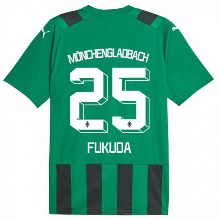 Kandiny Kinder Shio Fukuda #25 Schwarz Grün Auswärtstrikot Trikot 2023/24 T-Shirt