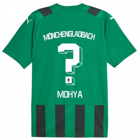 Kandiny Kinder Wael Mohya #0 Schwarz Grün Auswärtstrikot Trikot 2023/24 T-Shirt