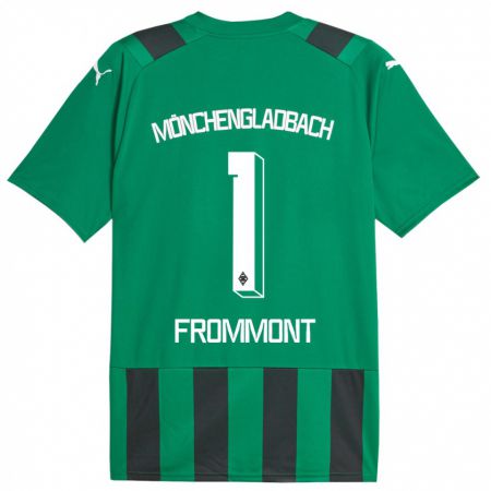 Kandiny Kinder Romina Frommont #1 Schwarz Grün Auswärtstrikot Trikot 2023/24 T-Shirt