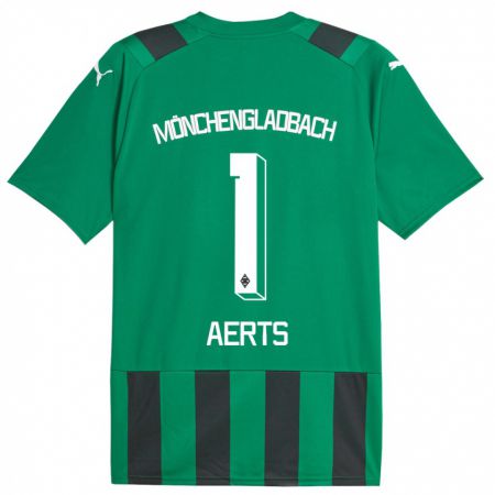 Kandiny Kinder Liv Aerts #1 Schwarz Grün Auswärtstrikot Trikot 2023/24 T-Shirt