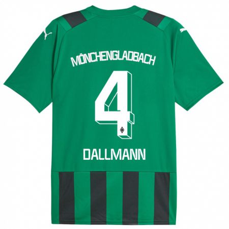 Kandiny Kinder Pauline Dallmann #4 Schwarz Grün Auswärtstrikot Trikot 2023/24 T-Shirt