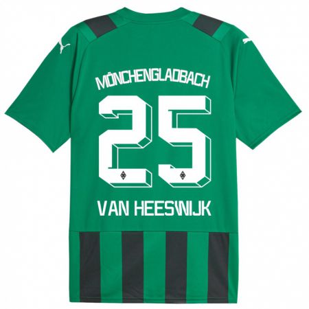 Kandiny Kinder Amber Van Heeswijk #25 Schwarz Grün Auswärtstrikot Trikot 2023/24 T-Shirt