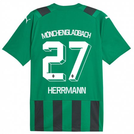 Kandiny Kinder Michelle Herrmann #27 Schwarz Grün Auswärtstrikot Trikot 2023/24 T-Shirt