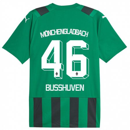 Kandiny Kinder Alina Busshuven #46 Schwarz Grün Auswärtstrikot Trikot 2023/24 T-Shirt