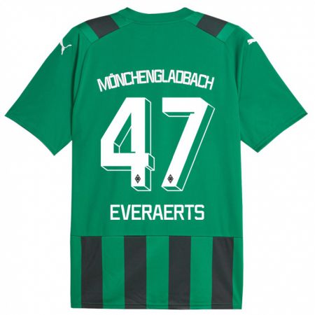 Kandiny Kinder Kim Everaerts #47 Schwarz Grün Auswärtstrikot Trikot 2023/24 T-Shirt