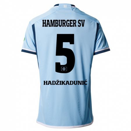 Kandiny Kinder Dennis Hadzikadunic #5 Blau Auswärtstrikot Trikot 2023/24 T-Shirt