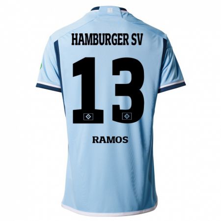 Kandiny Kinder Guilherme Ramos #13 Blau Auswärtstrikot Trikot 2023/24 T-Shirt