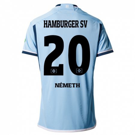 Kandiny Kinder András Németh #20 Blau Auswärtstrikot Trikot 2023/24 T-Shirt