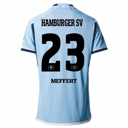 Kandiny Kinder Jonas Meffert #23 Blau Auswärtstrikot Trikot 2023/24 T-Shirt