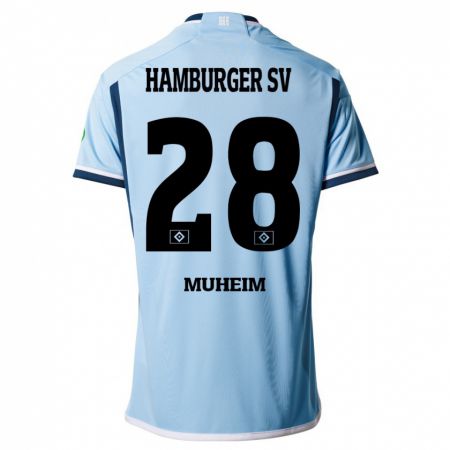 Kandiny Kinder Miro Muheim #28 Blau Auswärtstrikot Trikot 2023/24 T-Shirt