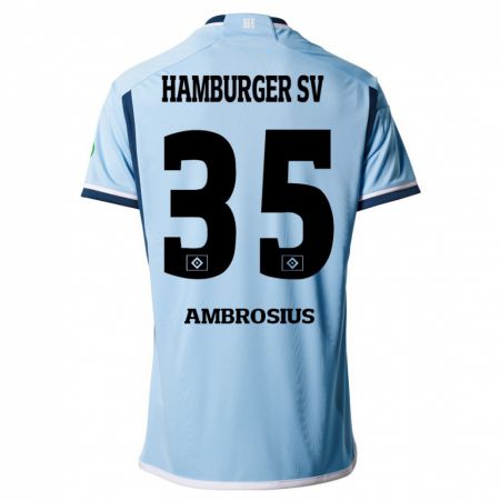 Kandiny Kinder Stephan Ambrosius #35 Blau Auswärtstrikot Trikot 2023/24 T-Shirt