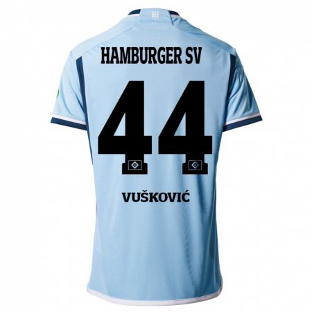 Kandiny Kinder Mario Vuskovic #44 Blau Auswärtstrikot Trikot 2023/24 T-Shirt