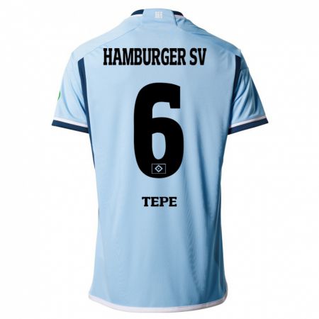 Kandiny Kinder Niklas Tepe #6 Blau Auswärtstrikot Trikot 2023/24 T-Shirt
