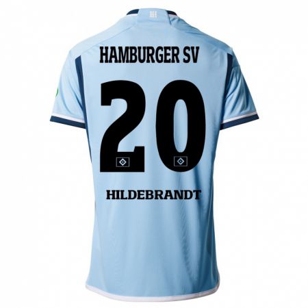 Kandiny Kinder Tjark Hildebrandt #20 Blau Auswärtstrikot Trikot 2023/24 T-Shirt