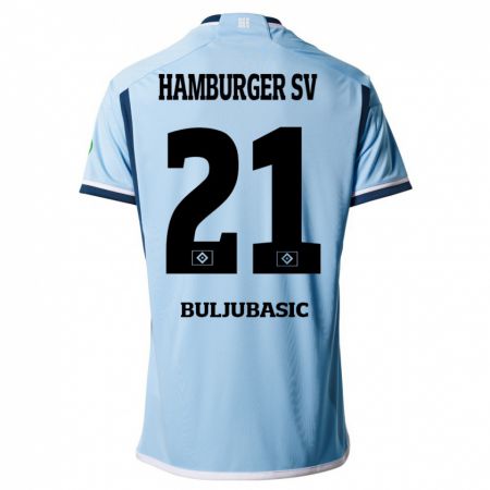 Kandiny Kinder Amer Buljubasic #21 Blau Auswärtstrikot Trikot 2023/24 T-Shirt