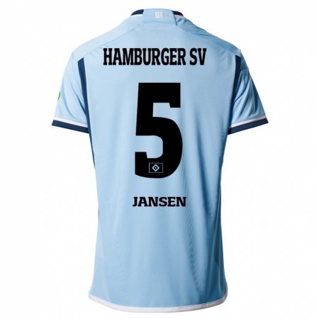 Kandiny Kinder Marcell Jansen #5 Blau Auswärtstrikot Trikot 2023/24 T-Shirt