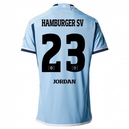 Kandiny Kinder Dominik Jordan #23 Blau Auswärtstrikot Trikot 2023/24 T-Shirt
