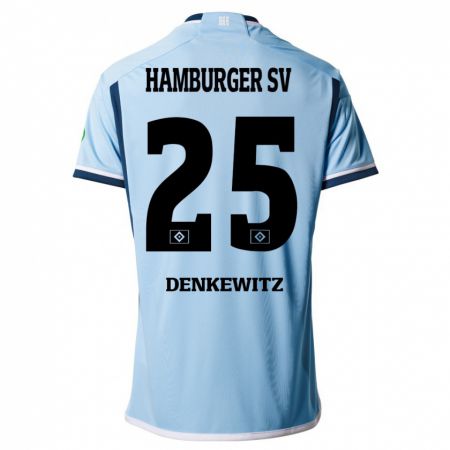 Kandiny Kinder Nick Denkewitz #25 Blau Auswärtstrikot Trikot 2023/24 T-Shirt