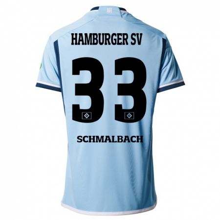Kandiny Kinder Sebastian Schmalbach #33 Blau Auswärtstrikot Trikot 2023/24 T-Shirt