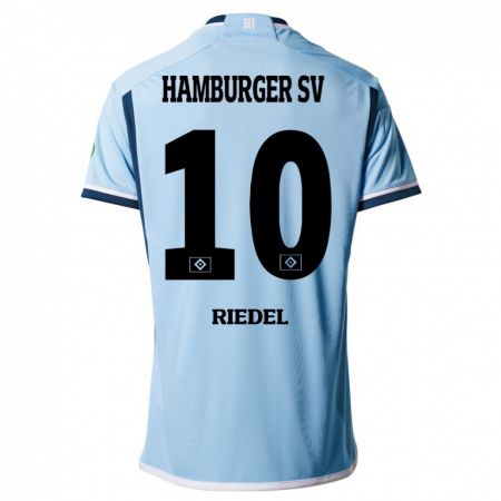 Kandiny Kinder Arnaud Riedel #10 Blau Auswärtstrikot Trikot 2023/24 T-Shirt