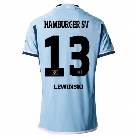Kandiny Kinder Fyn-Luca Lewinski #13 Blau Auswärtstrikot Trikot 2023/24 T-Shirt