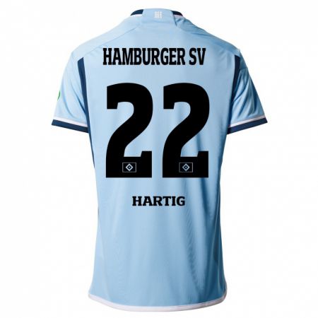 Kandiny Kinder Jonas-Finn Hartig #22 Blau Auswärtstrikot Trikot 2023/24 T-Shirt