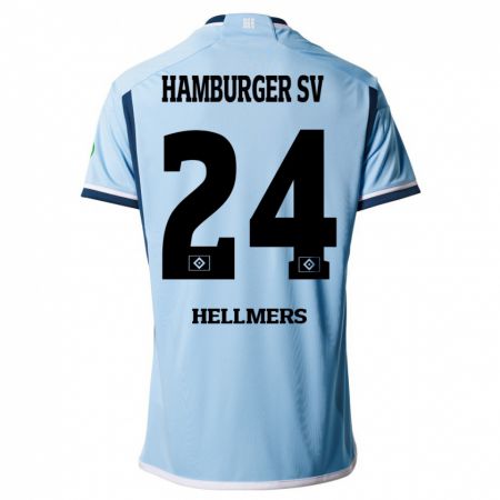 Kandiny Kinder Maximilian Hellmers #24 Blau Auswärtstrikot Trikot 2023/24 T-Shirt