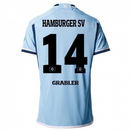 Kandiny Kinder Lukne Gräßler #14 Blau Auswärtstrikot Trikot 2023/24 T-Shirt