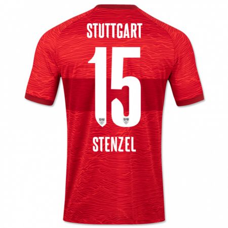 Kandiny Kinder Pascal Stenzel #15 Rot Auswärtstrikot Trikot 2023/24 T-Shirt