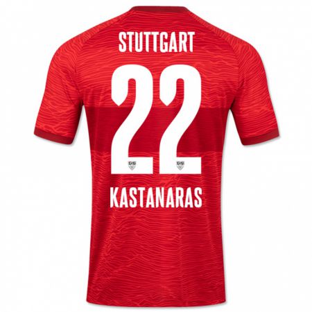 Kandiny Kinder Thomas Kastanaras #22 Rot Auswärtstrikot Trikot 2023/24 T-Shirt
