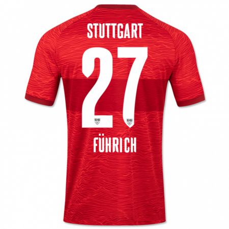 Kandiny Kinder Chris Führich #27 Rot Auswärtstrikot Trikot 2023/24 T-Shirt