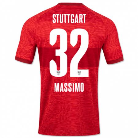 Kandiny Kinder Roberto Massimo #32 Rot Auswärtstrikot Trikot 2023/24 T-Shirt