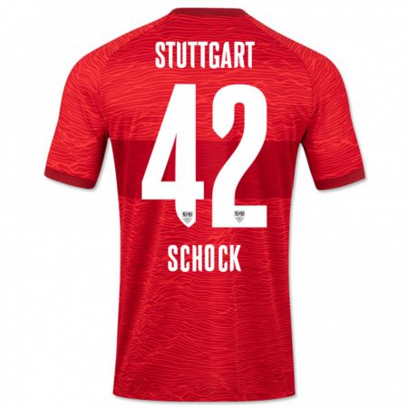 Kandiny Kinder Florian Schock #42 Rot Auswärtstrikot Trikot 2023/24 T-Shirt