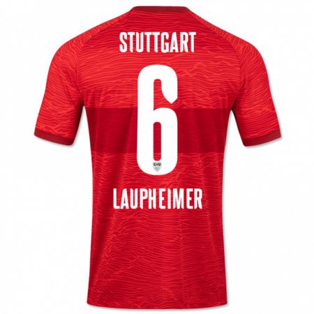 Kandiny Kinder Lukas Laupheimer #6 Rot Auswärtstrikot Trikot 2023/24 T-Shirt