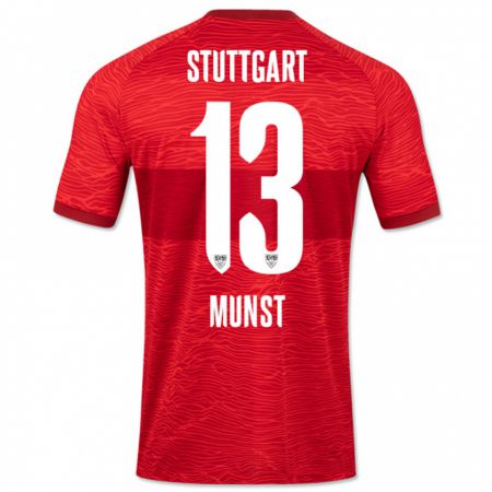 Kandiny Kinder Leonhard Münst #13 Rot Auswärtstrikot Trikot 2023/24 T-Shirt