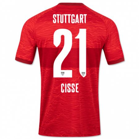 Kandiny Kinder Moussa Cissé #21 Rot Auswärtstrikot Trikot 2023/24 T-Shirt