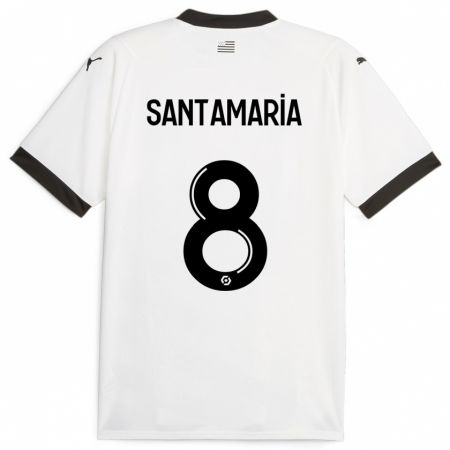 Kandiny Kinder Baptiste Santamaria #8 Weiß Auswärtstrikot Trikot 2023/24 T-Shirt