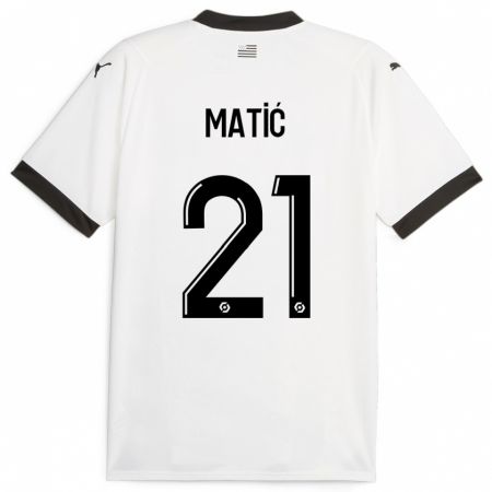 Kandiny Kinder Nemanja Matic #21 Weiß Auswärtstrikot Trikot 2023/24 T-Shirt