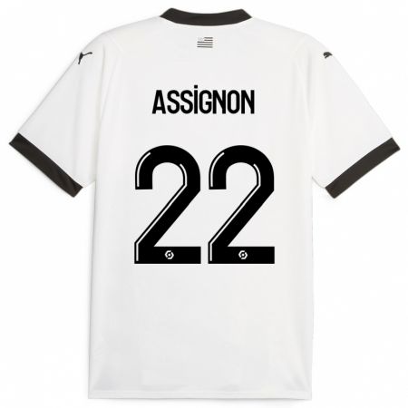 Kandiny Kinder Lorenz Assignon #22 Weiß Auswärtstrikot Trikot 2023/24 T-Shirt
