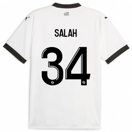 Kandiny Kinder Ibrahim Salah #34 Weiß Auswärtstrikot Trikot 2023/24 T-Shirt