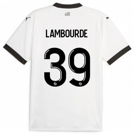 Kandiny Kinder Mathis Lambourde #39 Weiß Auswärtstrikot Trikot 2023/24 T-Shirt