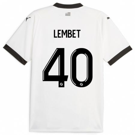 Kandiny Kinder Geoffrey Lembet #40 Weiß Auswärtstrikot Trikot 2023/24 T-Shirt